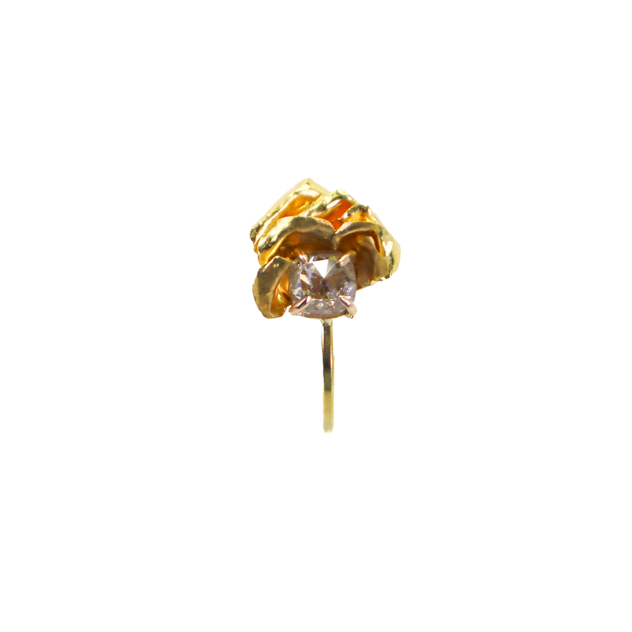 Frosted Diamond Rose Gold Ring
